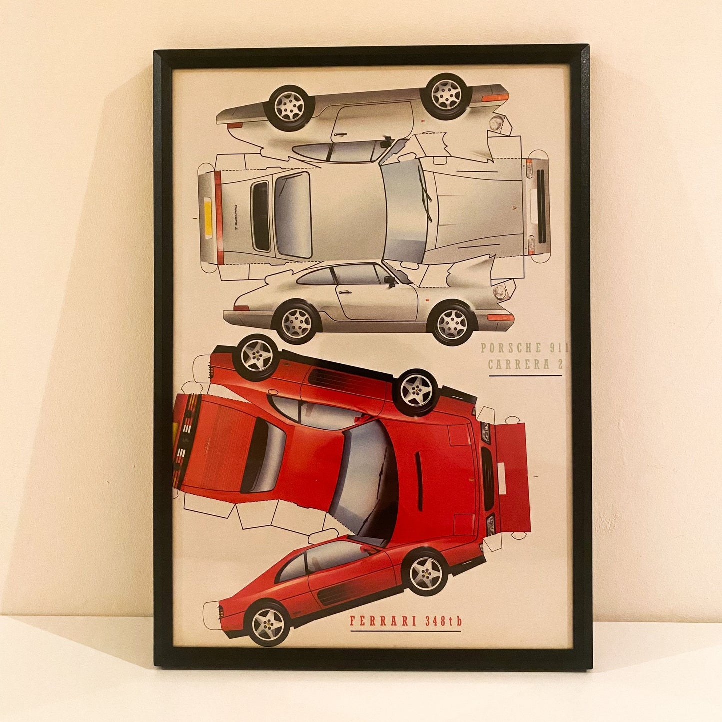 Original 90s Porsche x Ferrari Puzzle Advert