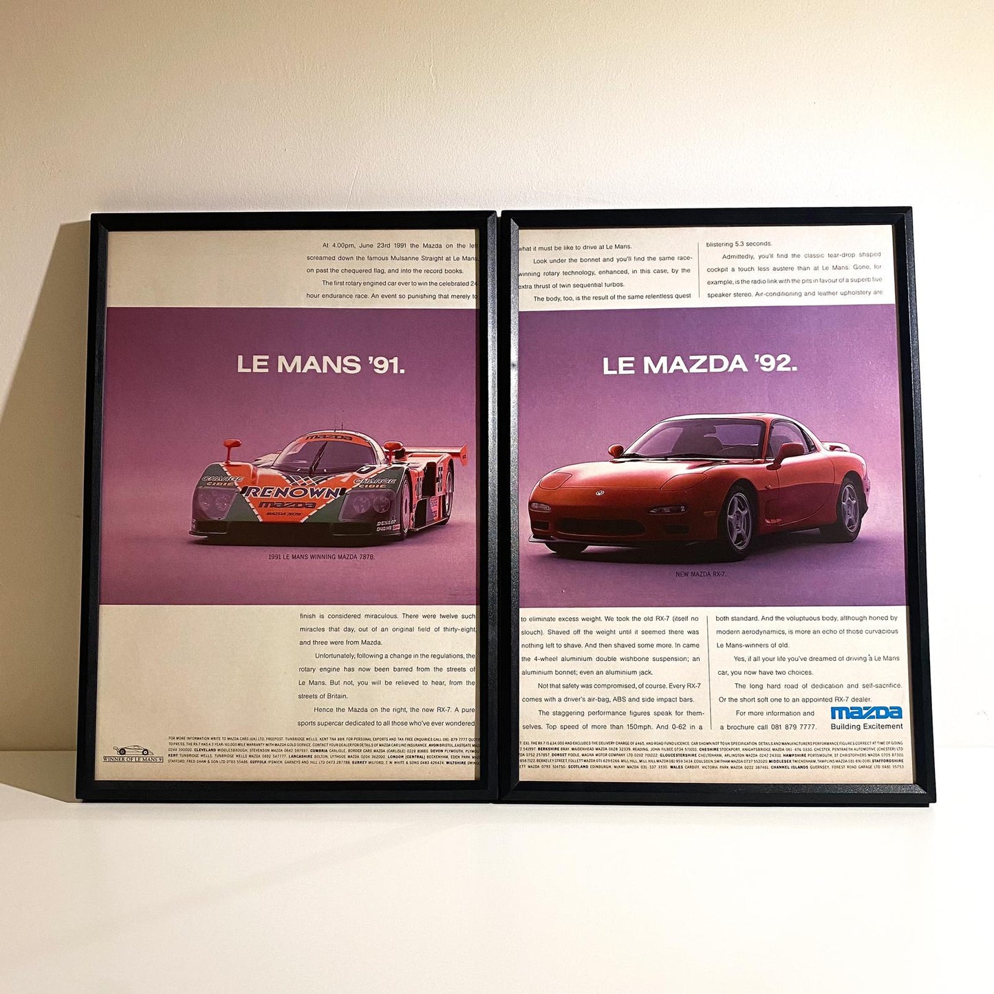 Original Le Mans Mazda RX7 Advert from 1992