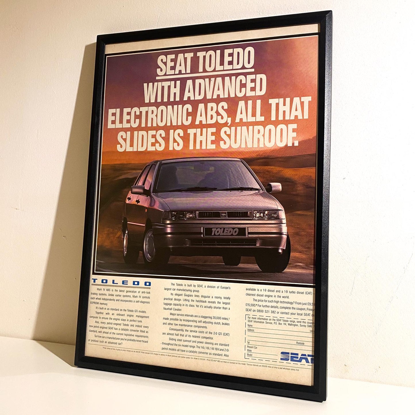 Rare Original 90s Seat Toledo Advert