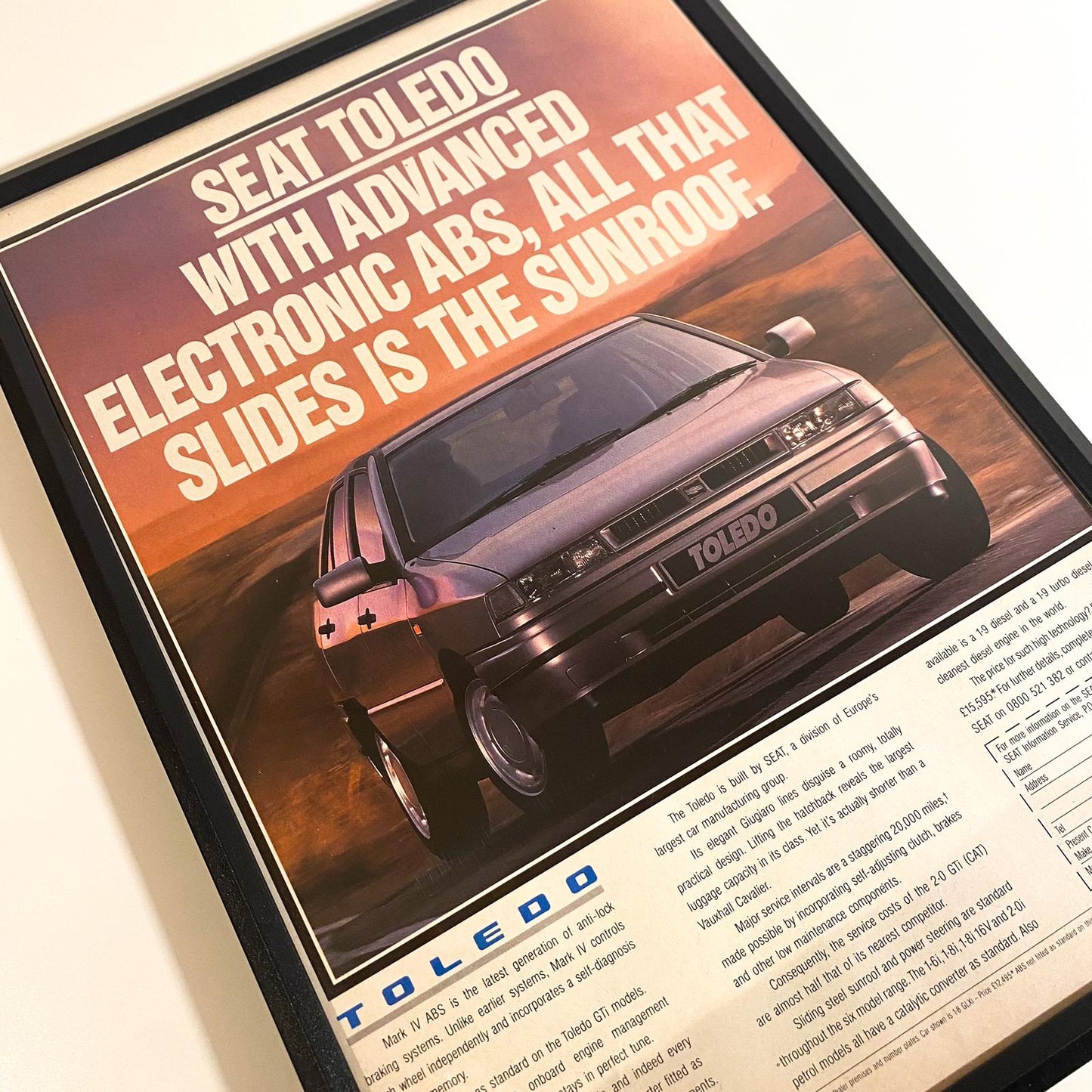 Rare Original 90s Seat Toledo Advert